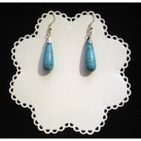 Boucles d'oreille en perles semi précieuses "turquoise"