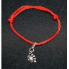 Bracelet en noeuds chinois  boules simples et breloque couronne