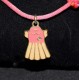 Bracelet en noeuds chinois  boules simples et breloque robe