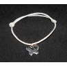 Bracelet en noeuds chinois  boules simples et breloque papillon