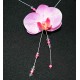 Collier en wire wrapping et orchidée rose