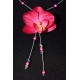 Collier en wire wrapping et orchidée fushia