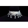 Collier ras du cou en peyote et dentelle "papillon"